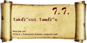 Takácsi Tamás névjegykártya